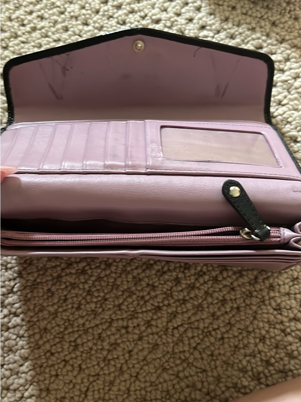 Kate Spade Pink Saffiano Zip-Around Wallet Clutch with Stud & Pearl Accents - Picture 6 of 7